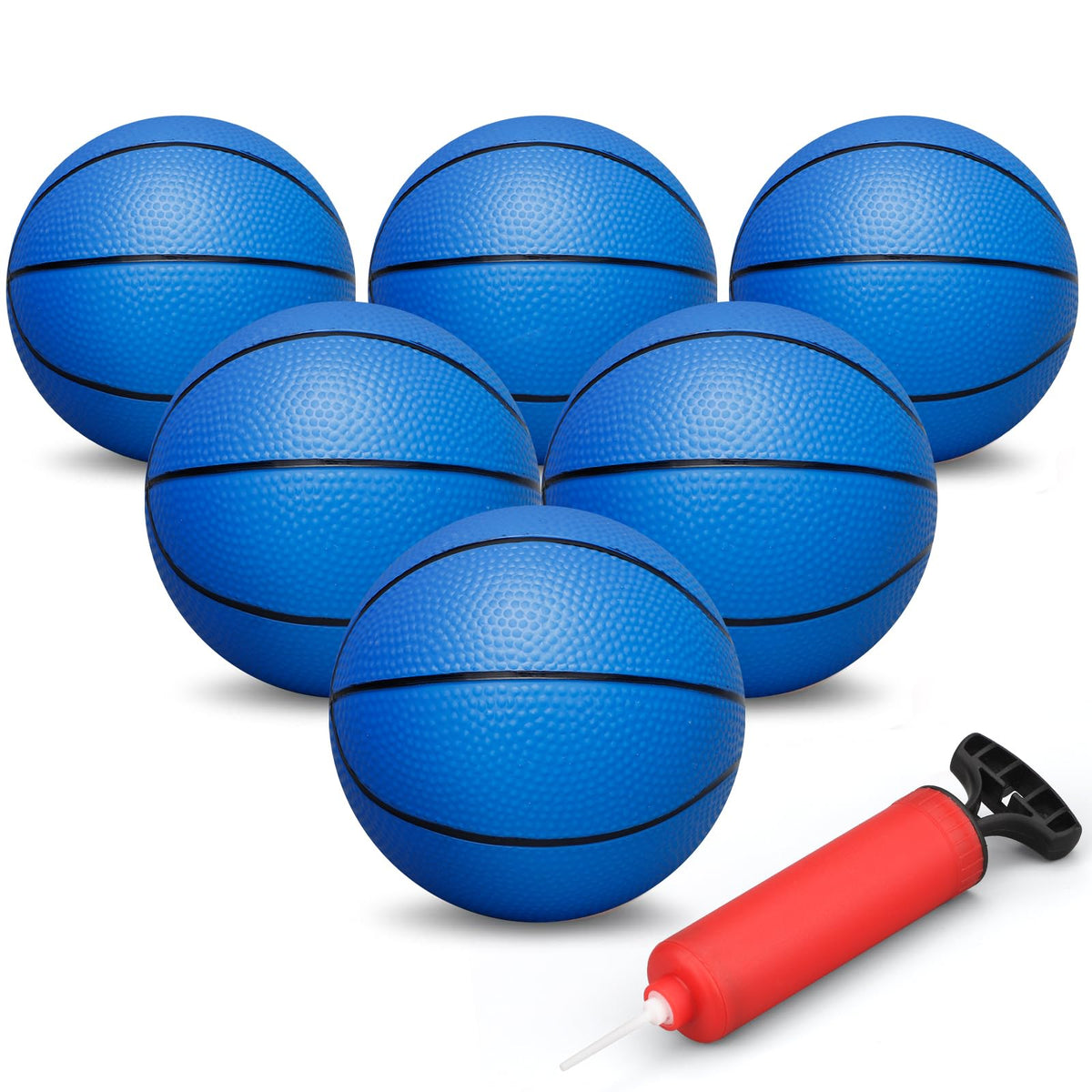 Dilabnba 6-inch blue mini basketball pack for play and replacements.