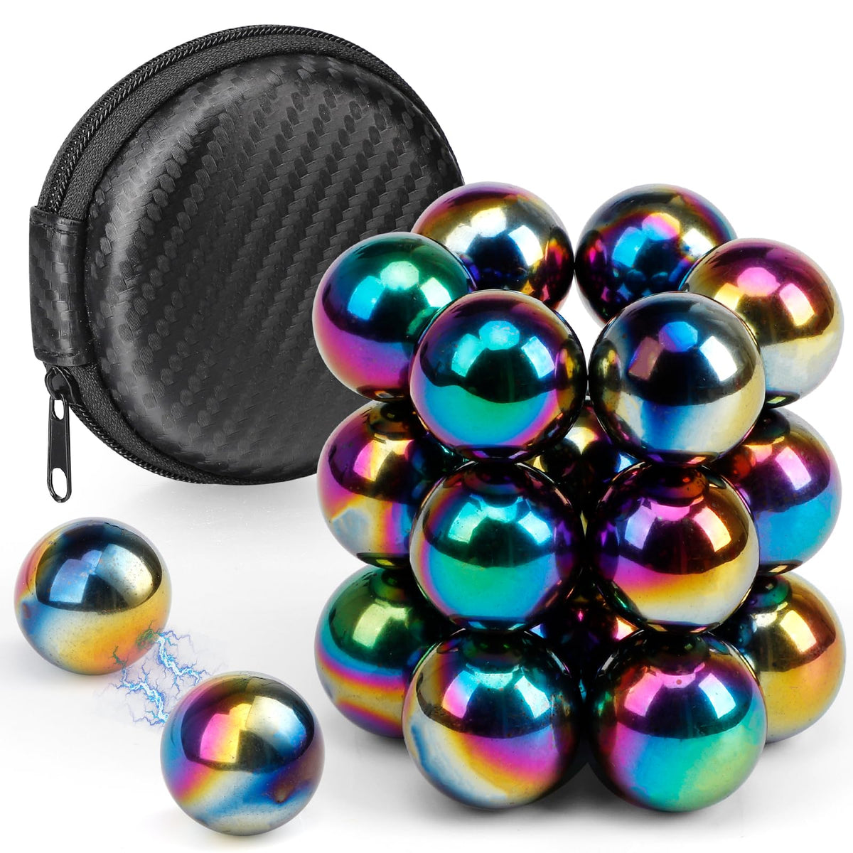 Dilabnba rainbow hematite magnetic ball pile for focused desk fidgeting