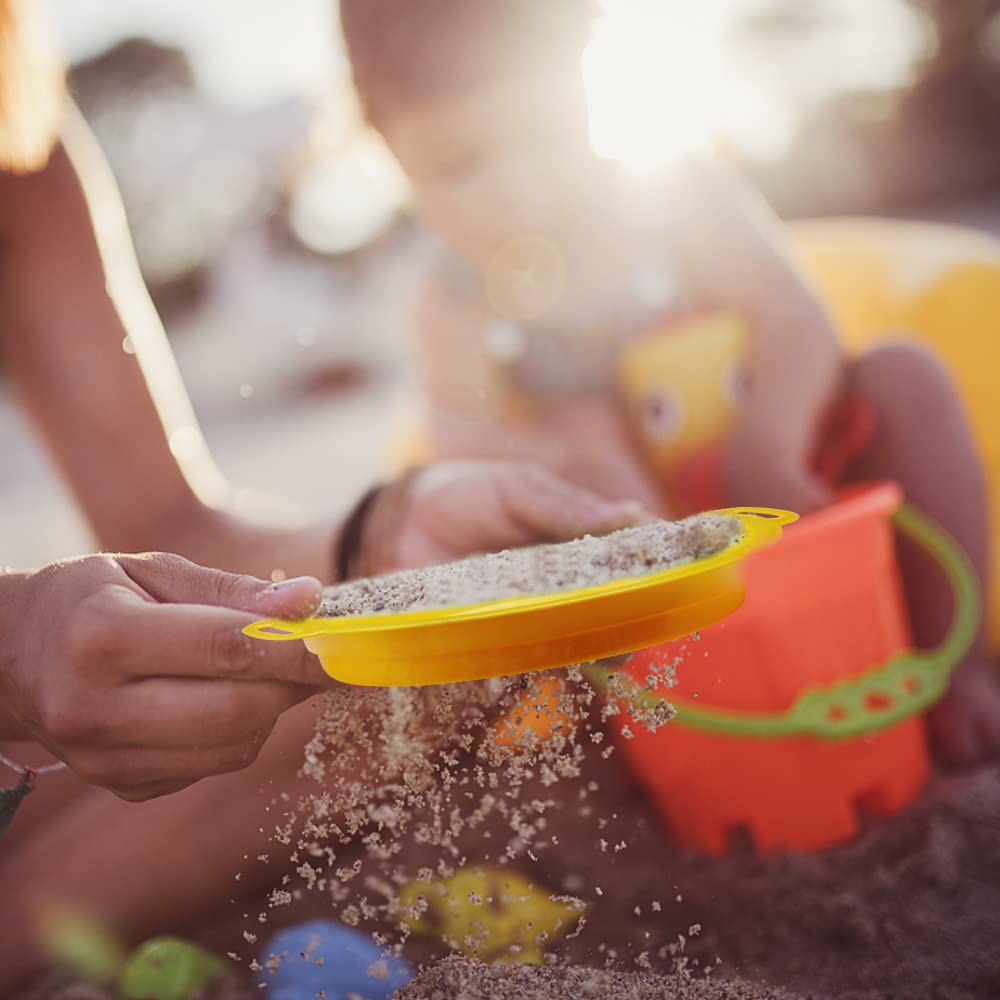 Dilabnba yellow sifter helps kids discover sea glass and shark teeth.