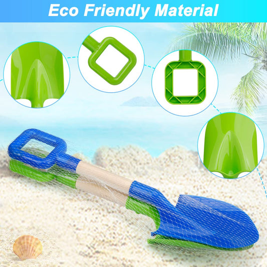 Dilabnba wooden-handle shovel with 40 cm length comfortable grip for kids.