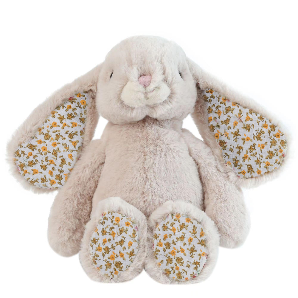 DILLY DUDU Blossom Bunny front view shows soft beige plush for bedtime cuddles.