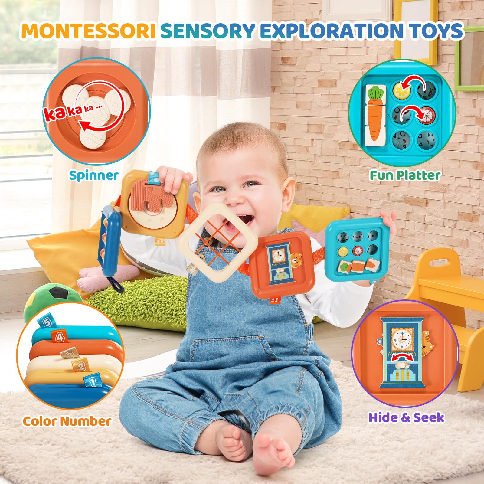Dilovely Busy Board flip panels support independent play and visual tracking.
