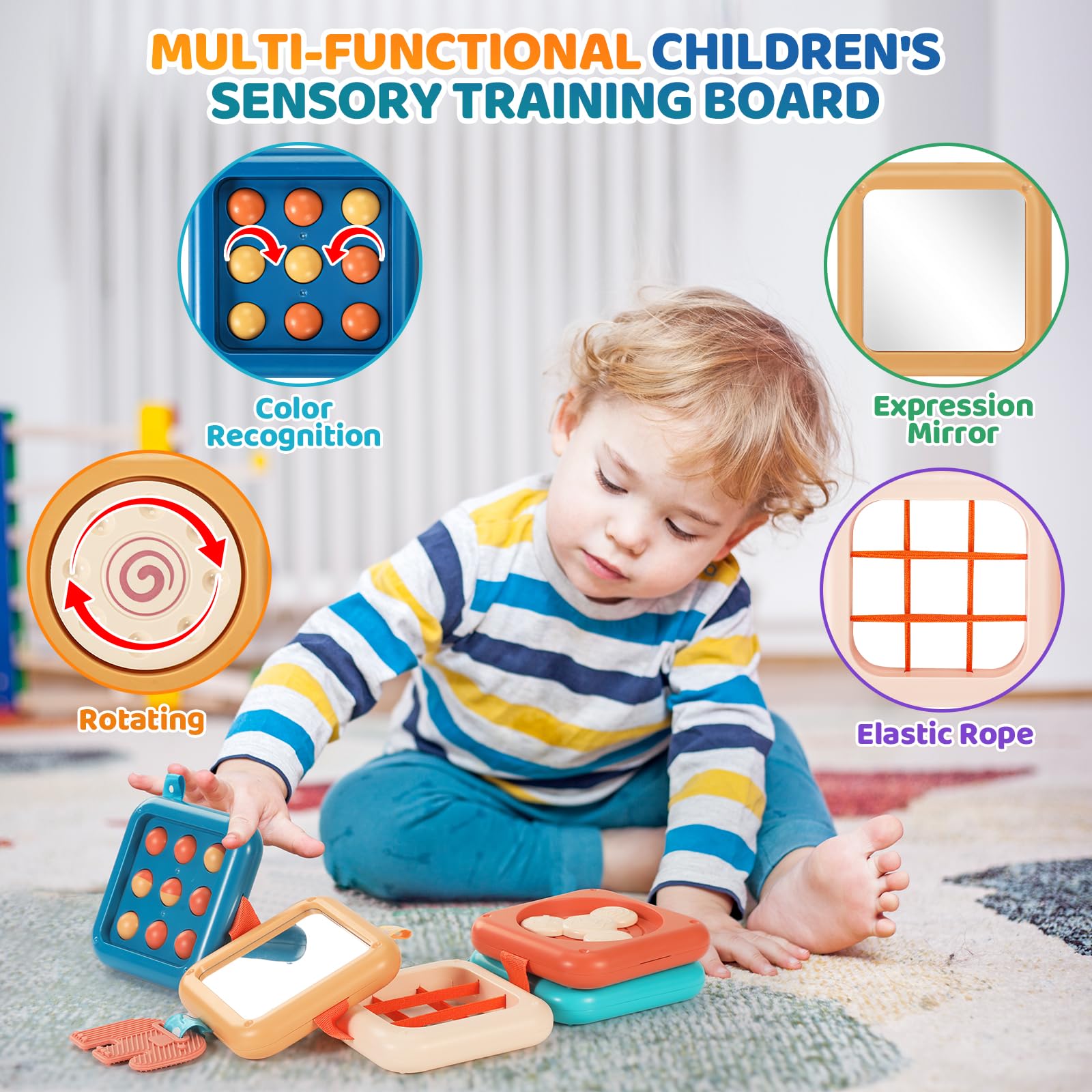 Dilovely Busy Board spinning gears encourages hands-on problem-solving and coordination.