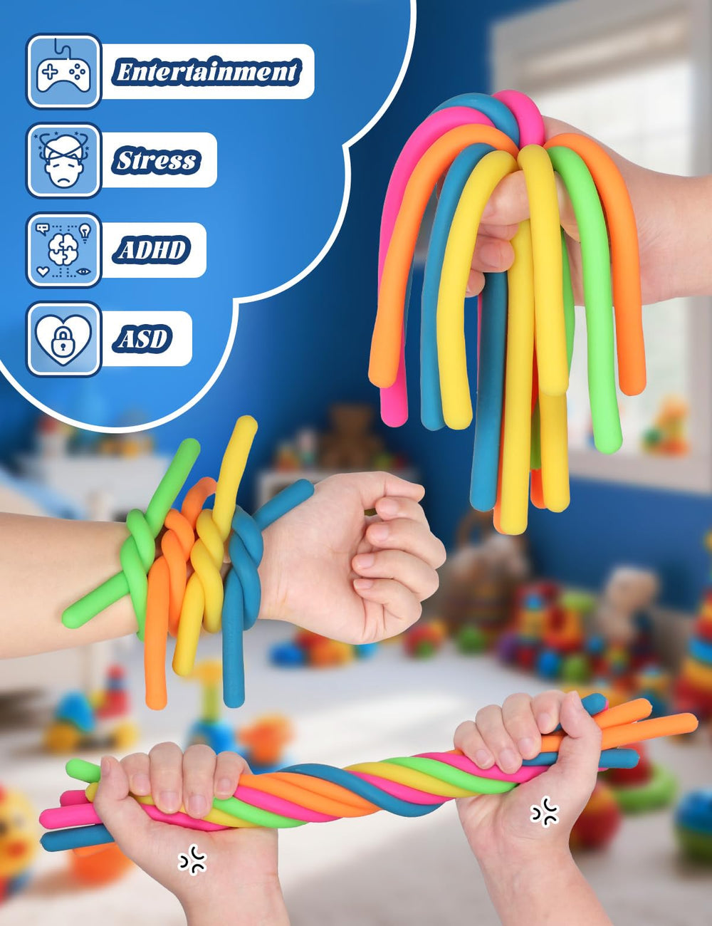 Diltik durable sensory strings resist pulling and snapping during play