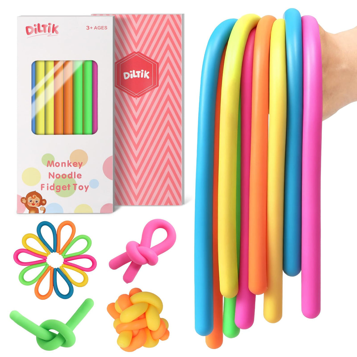 Diltik sensory strings in rainbow colors for calming focus at school