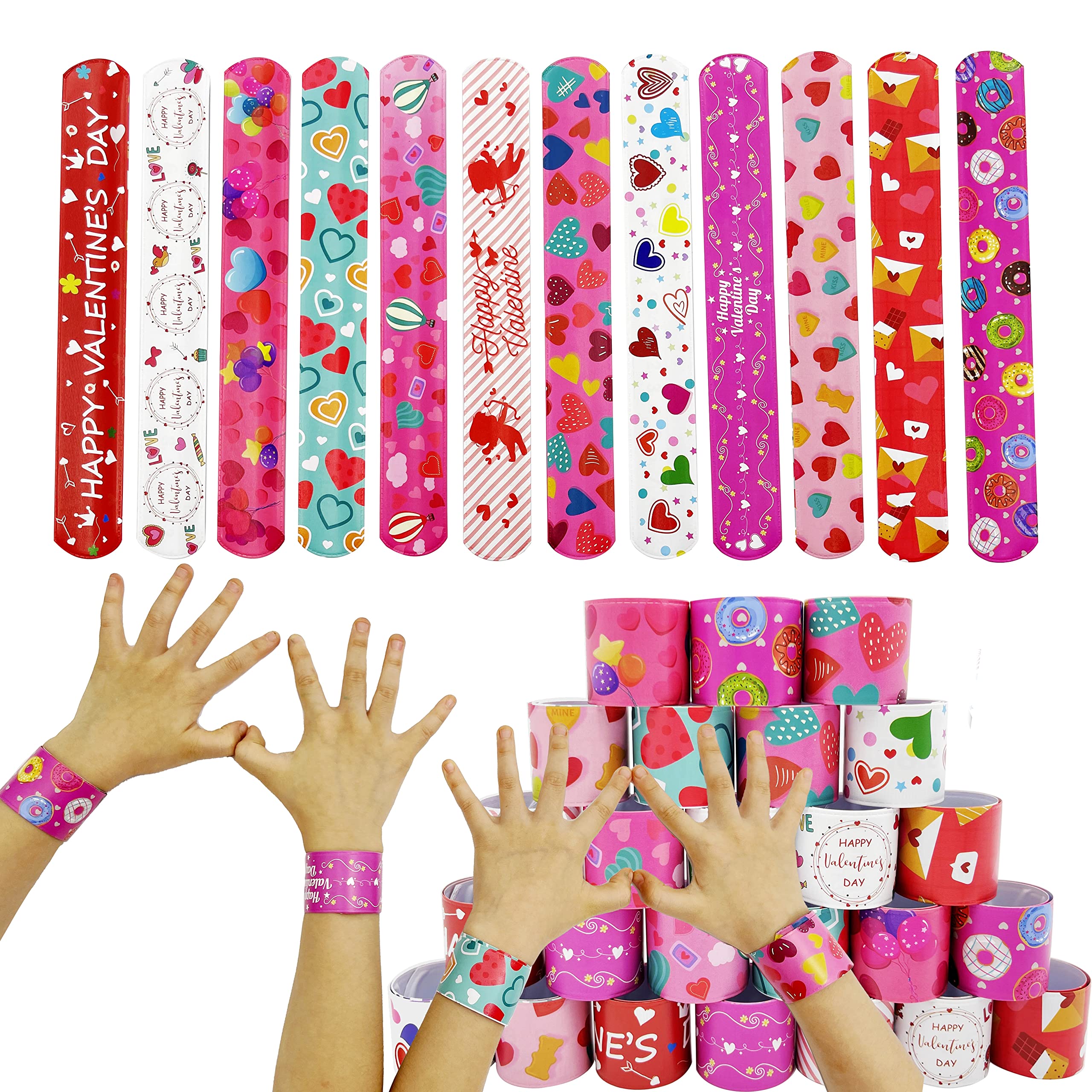 DimiGlobal valentine-bracelets-heart-pattern: durable PVC strips for everyday fun.