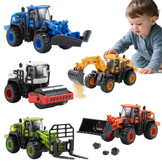 Dimoarch construction trucks set for imaginative play with five vehicles.
