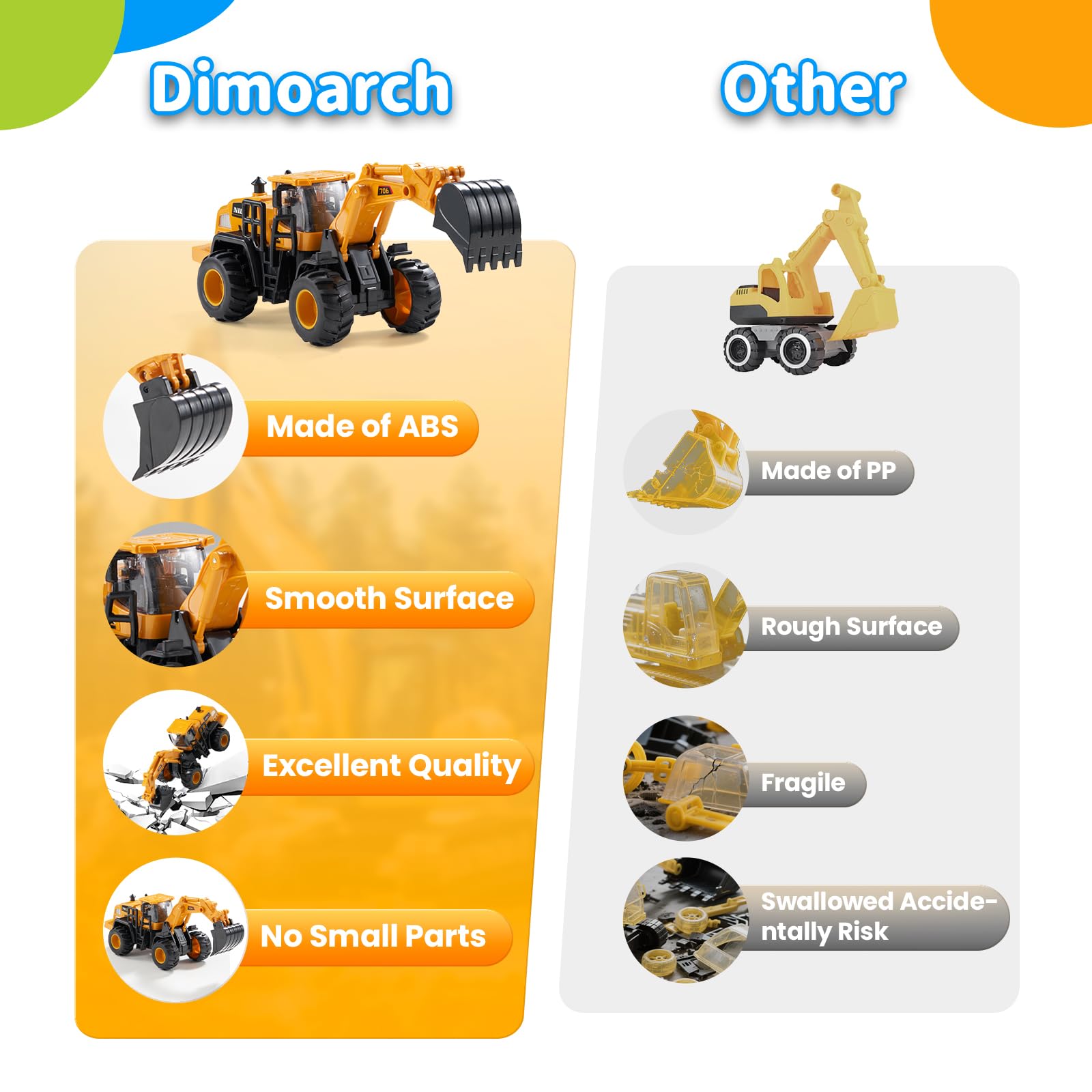 Dimoarch green forklift truck with adjustable joints for pretend loading.