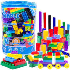 Dimple 300-pcs blocks on table promote creative building and collaborative play