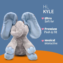 Dimple Kyle Peek A Boo elephant toy 12 inches tall ideal for hugs