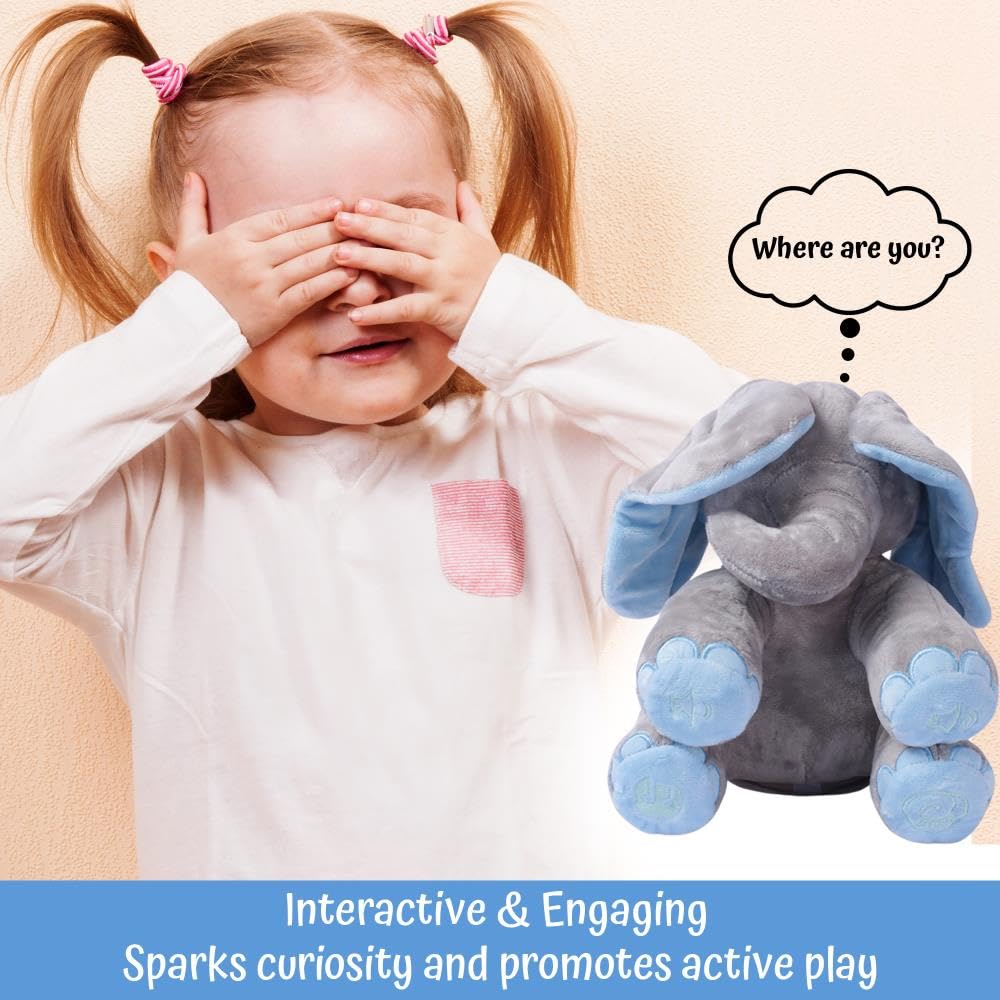 Dimple Kyle Peek A Boo elephant toy travel-friendly companion for trips
