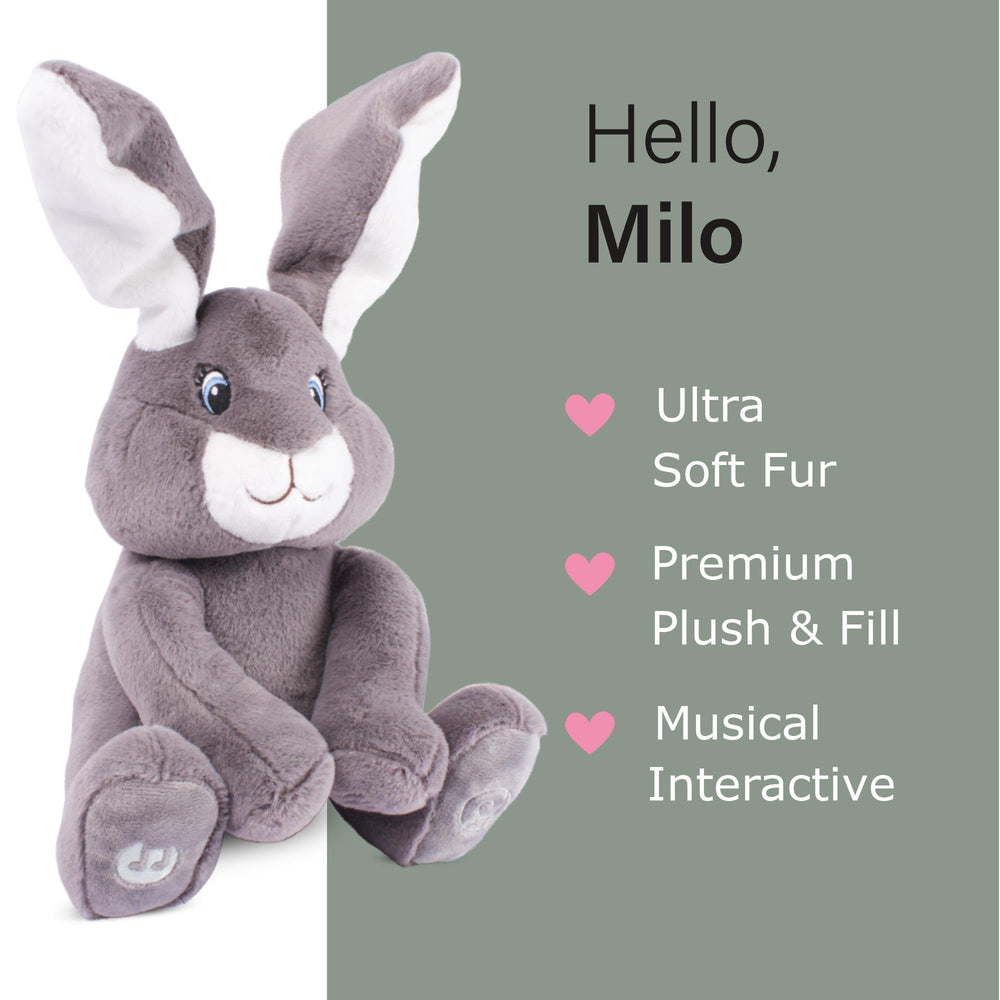 Dimple Milo Bunny supports sensory development through interactive play.
