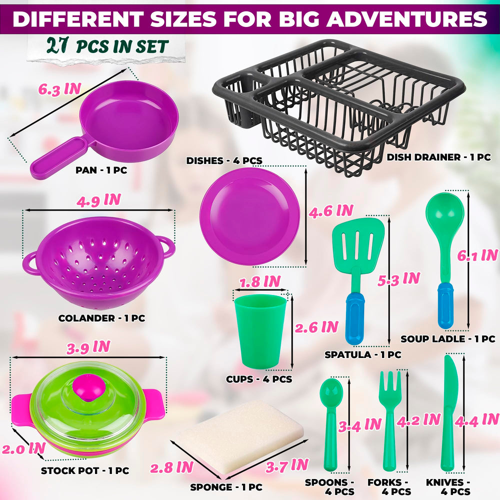 Dimrom mini kitchen dishware in bright colors invites imaginative play