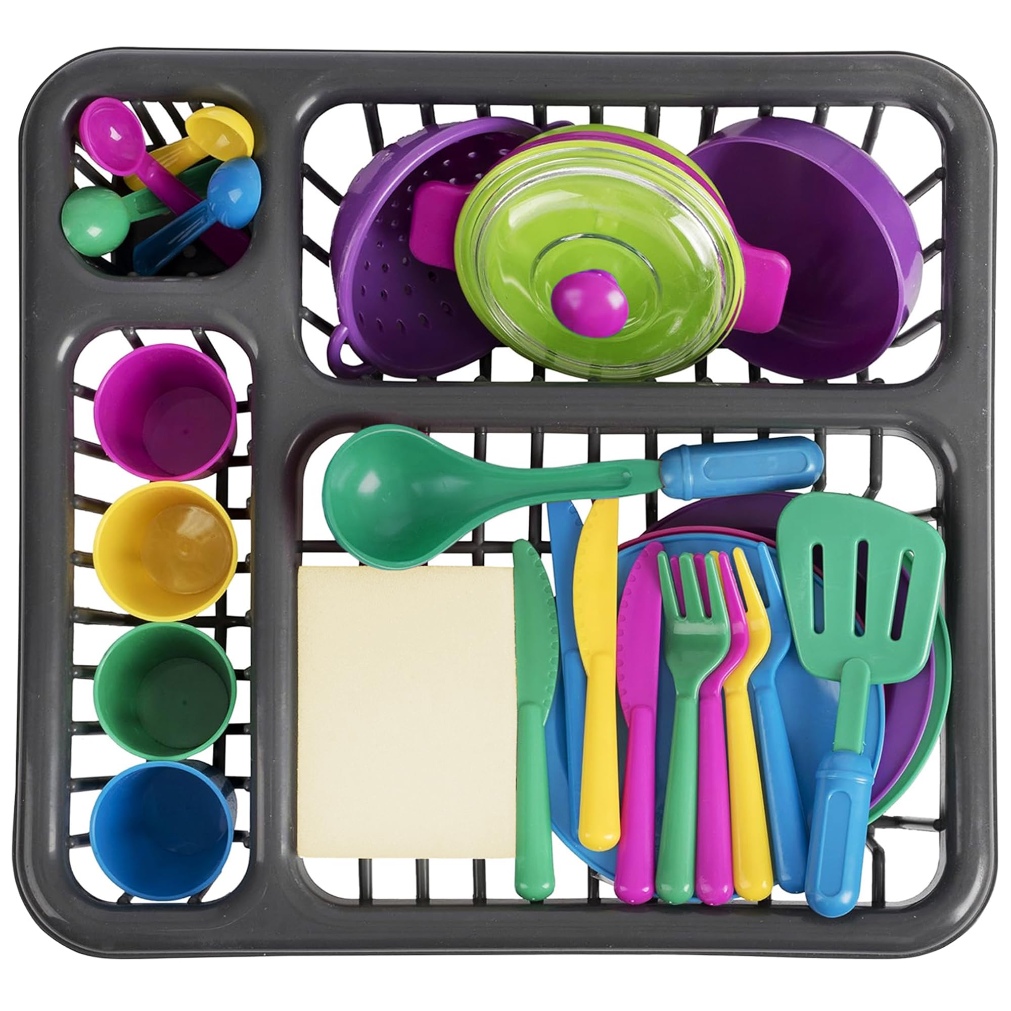 Dimrom mini kitchen pots and pans for pretend cooking and organized play