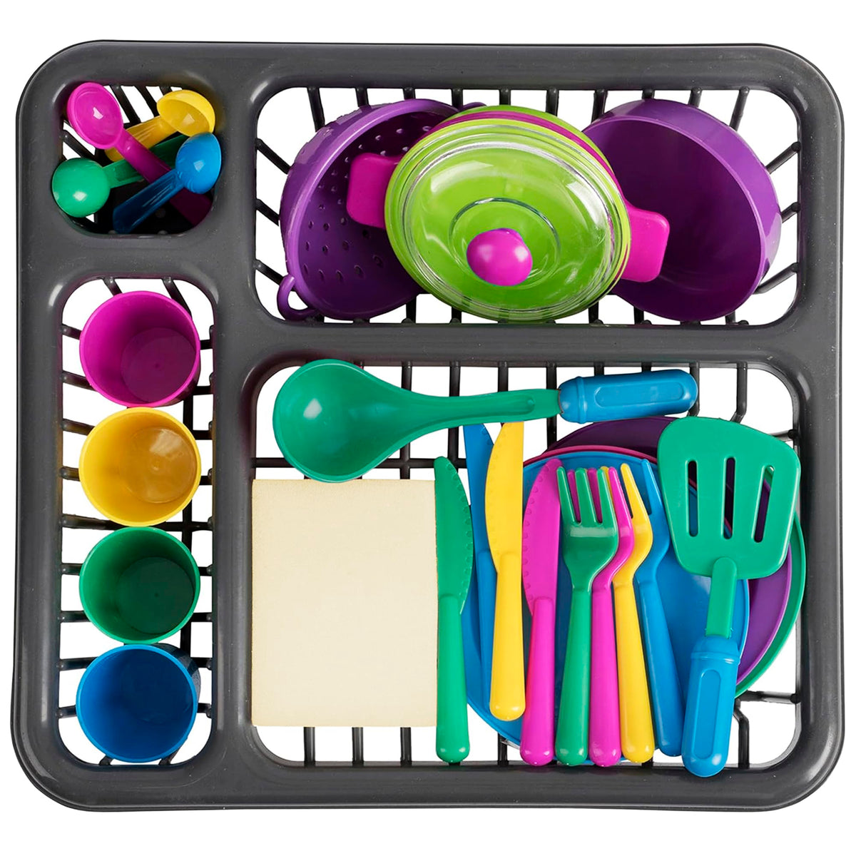 Dimrom mini kitchen pots and pans for pretend cooking and organized play
