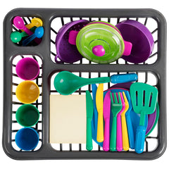 Dimrom mini kitchen pots and pans for pretend cooking and organized play