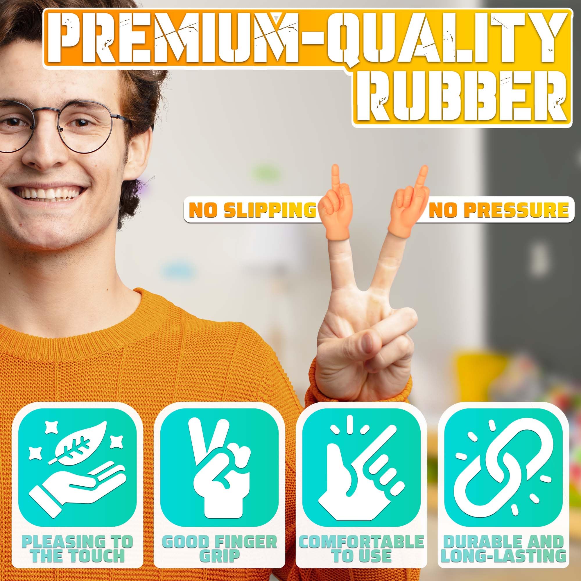 DIMROM five-pack middle finger tiny hands, soft rubber for comfy wear