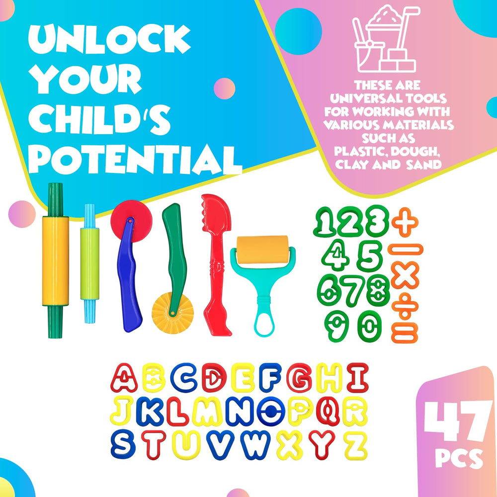 DIMROM play dough tools close-up show smooth edges for safe kid use