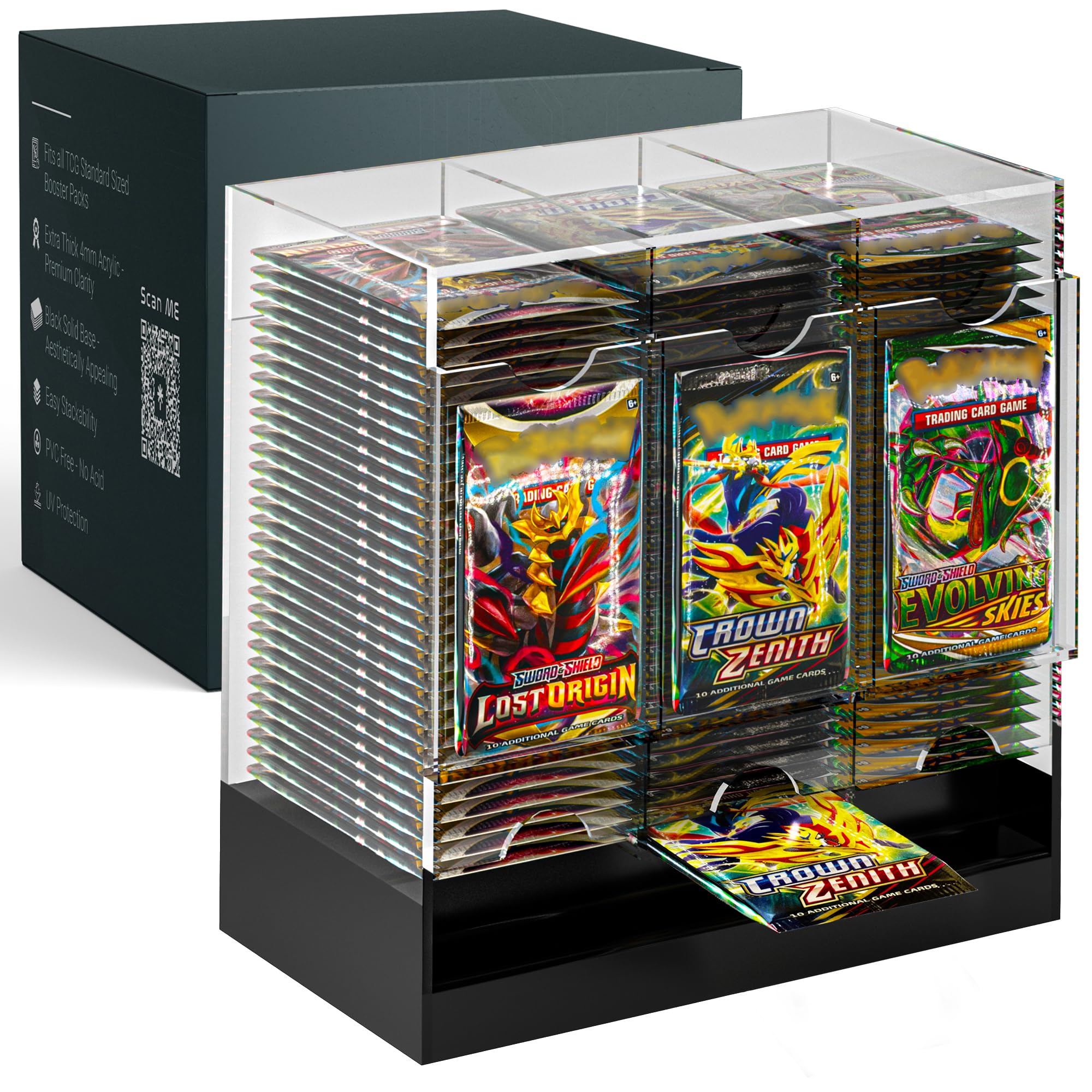 Dinavio Crafthouse 3-slot booster dispenser front view with black base for stylish display