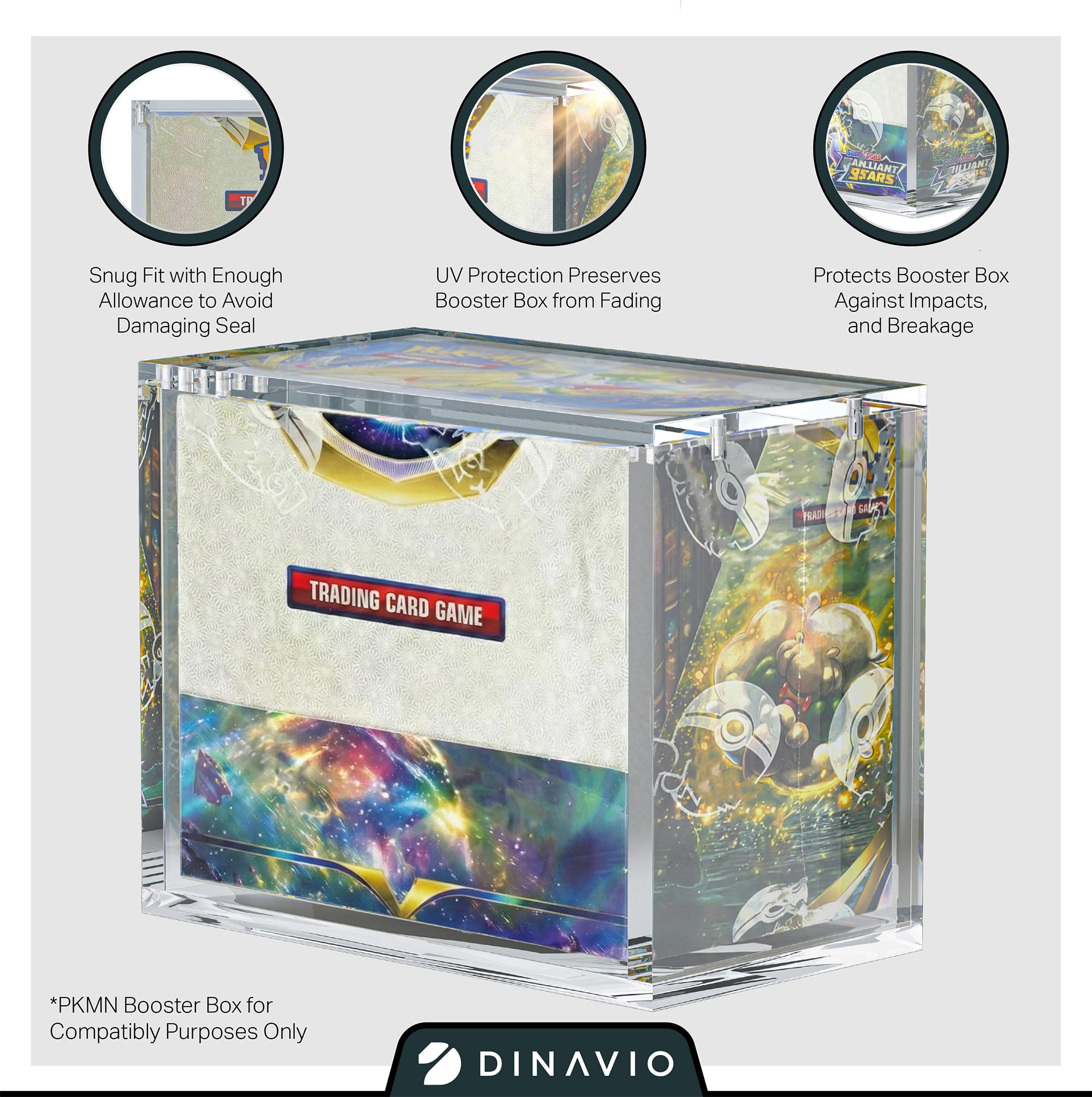 Dinavio Crafthouse PKMN booster box case UV shield protects against fading and dust.