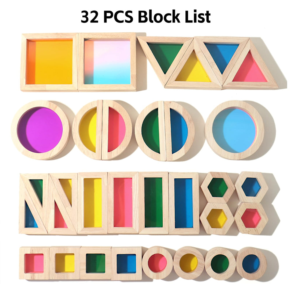 Dinhon acrylic blocks with light-table glow enhancing play experiences