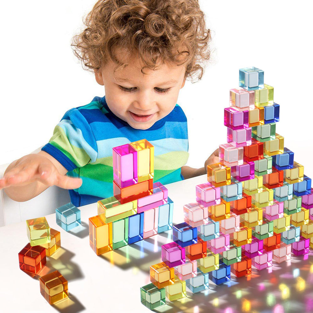 Dinhon Rainbow Gem Blocks glossy surfaces shimmer under light