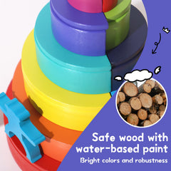 Dinhon travel-friendly wooden toy set is ideal for on-the-go fun.
