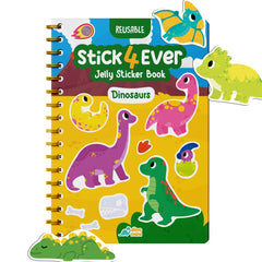DINO MINI Stick4Ever Jelly Sticker Book cover, durable kid-friendly design for travel.