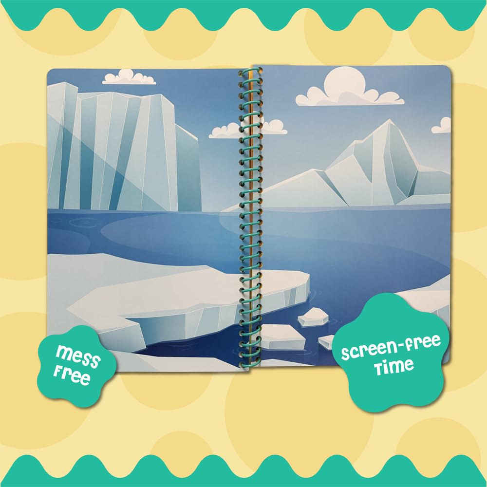 Dino Mini Stick4Ever seven-scene layout offers engaging, hand-drawn play scenes
