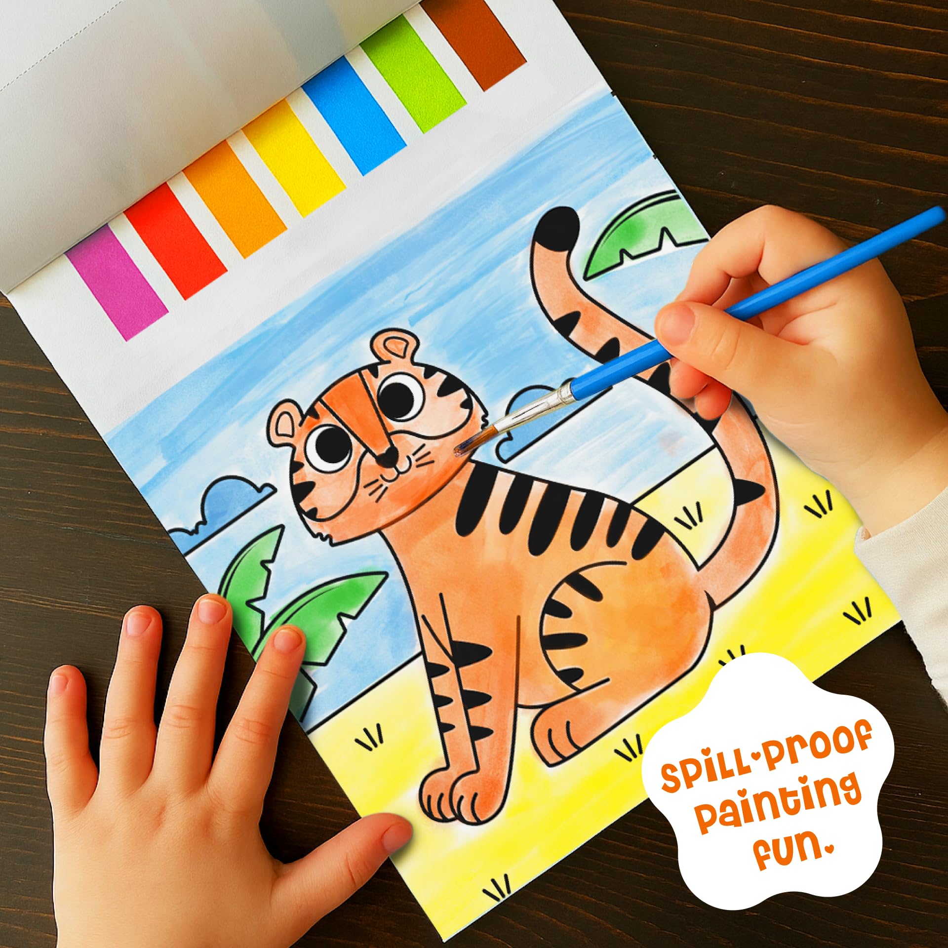 DINO MINI Watercolor Fun Pack two brushes for smooth water painting
