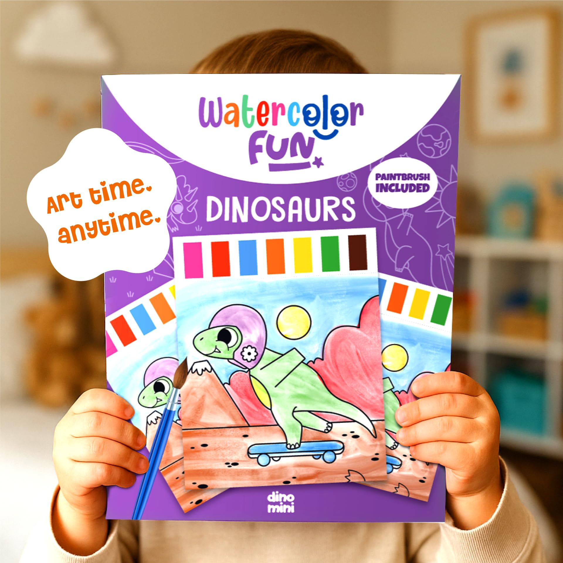 DINO MINI Watercolor Fun Pack seven color blocks for vibrant, mess-free art