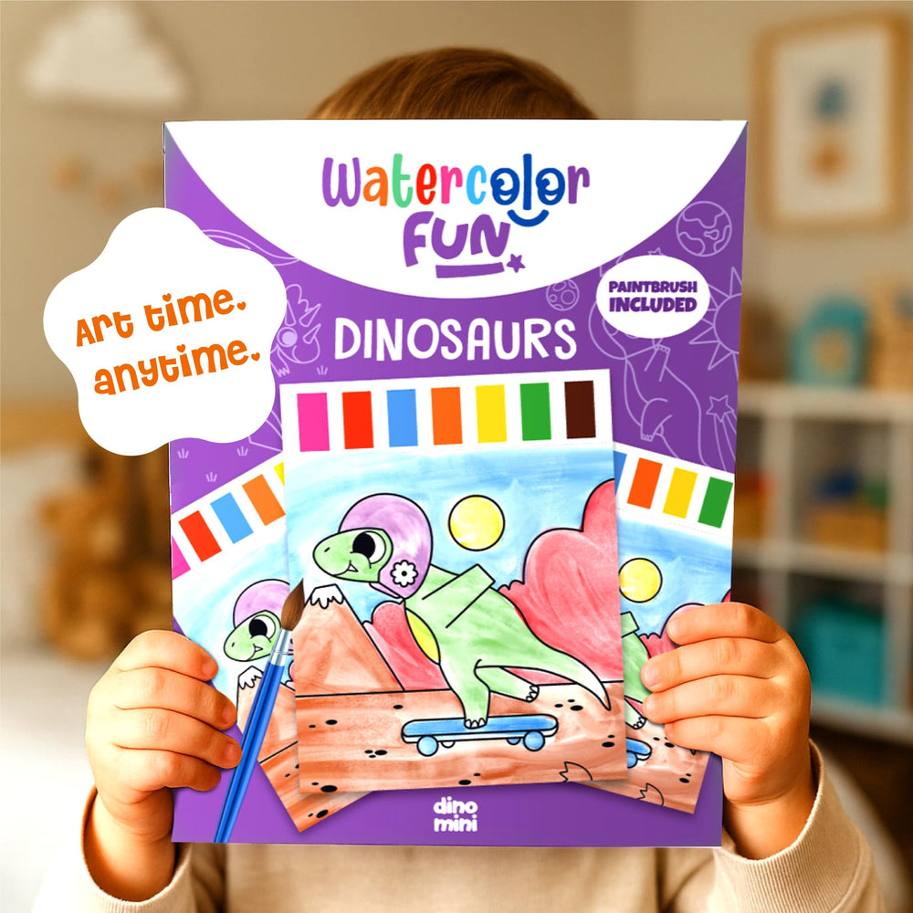DINO MINI Watercolor Fun Pack seven color blocks for vibrant, mess-free art