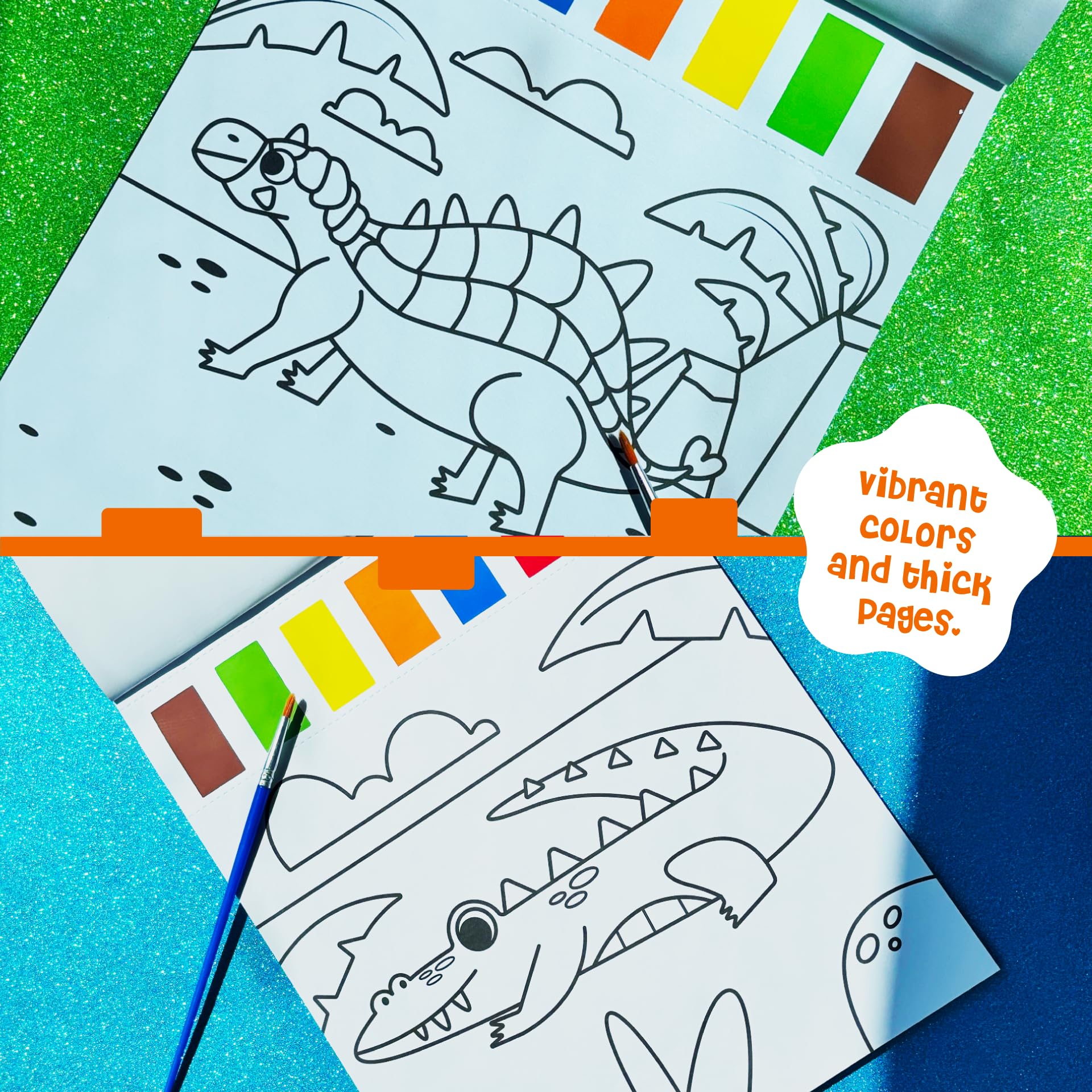 DINO MINI Watercolor Fun Pack child painting a jungle scene on the go