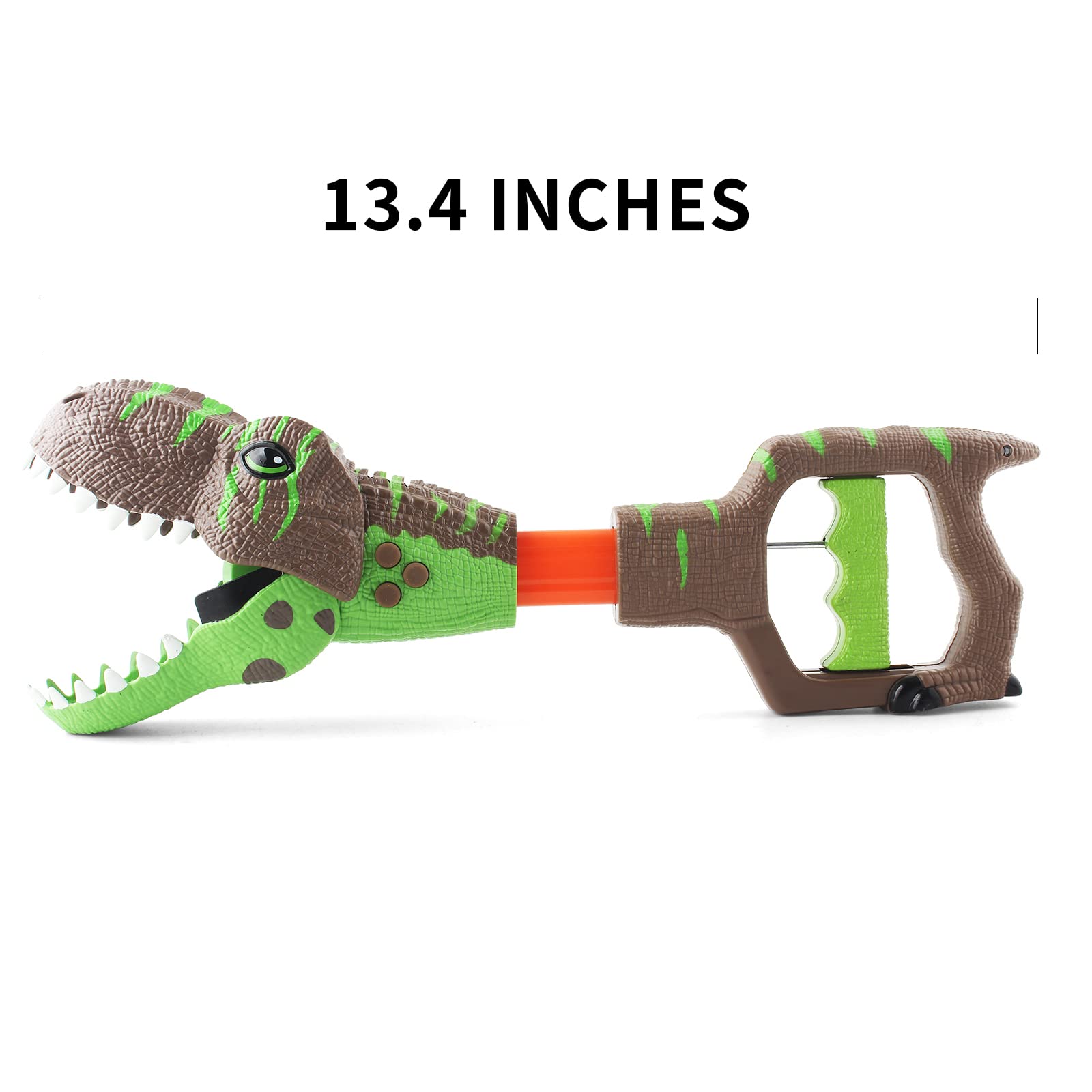 DINOBROS T-Rex grabber helps kids lift small items safely during pretend adventures.