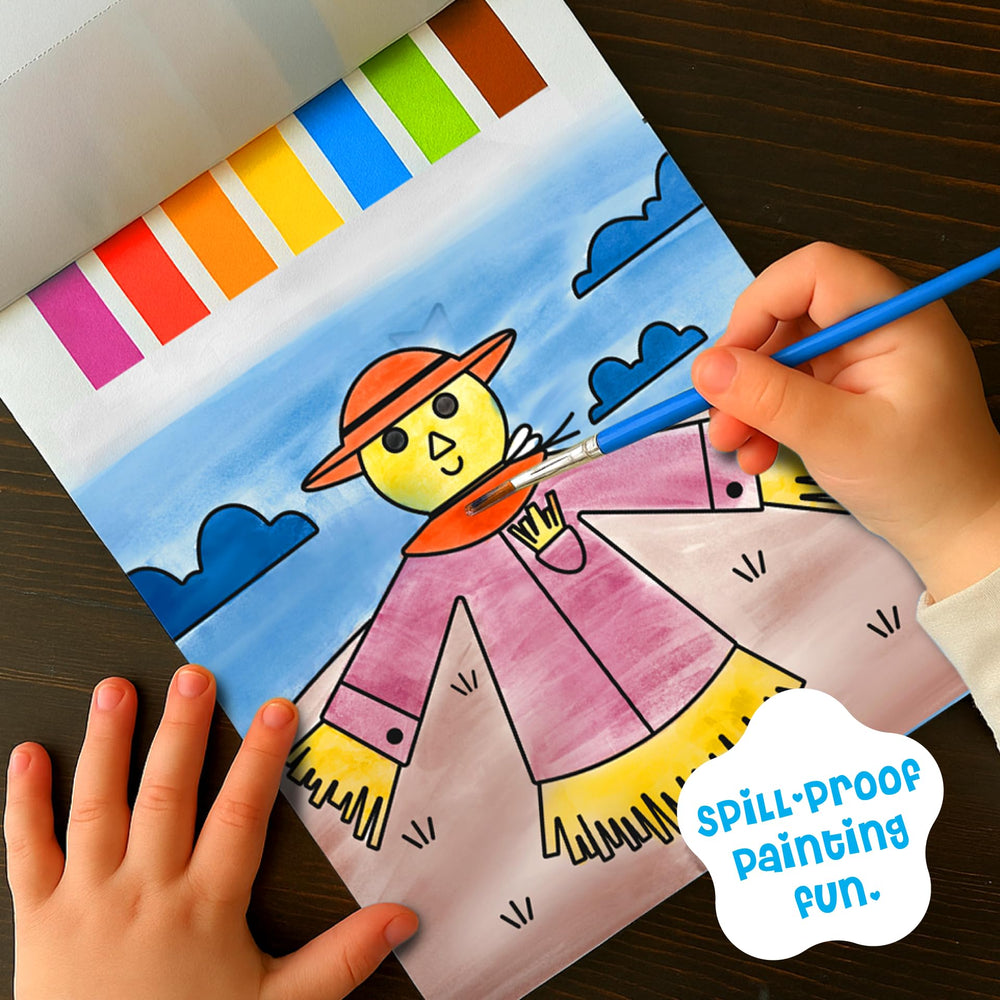 DINO MINI Watercolor two books with color blocks for imaginative play