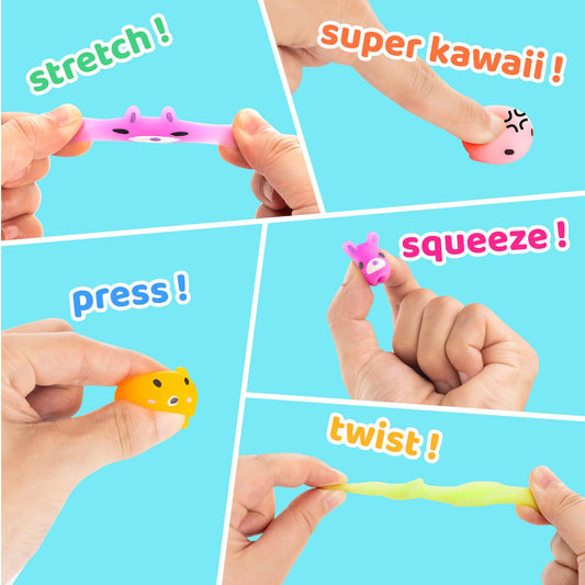 Dioju mini kawaii squishies closeup showing soft texture