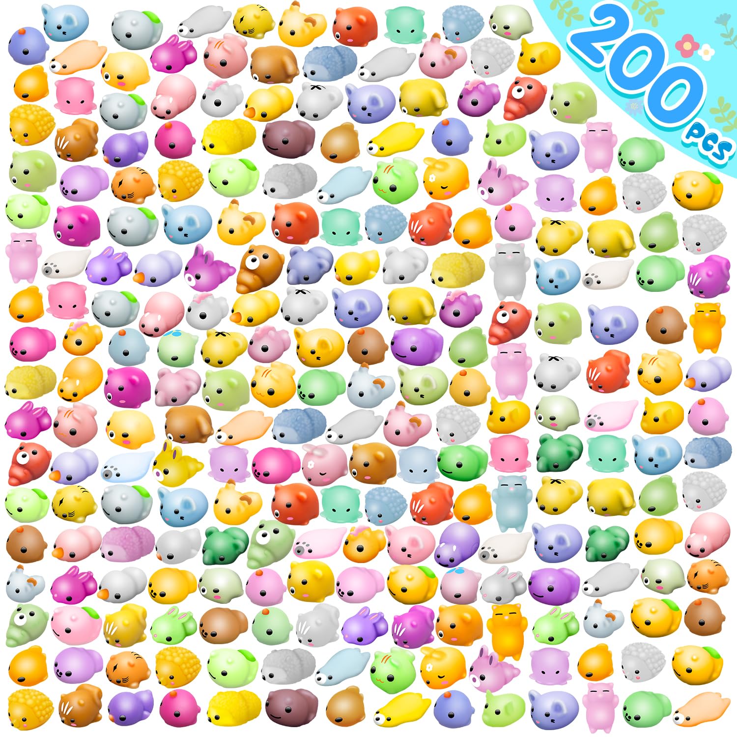 Dioju mochi squishy toy assortment with cute animals for sensory play