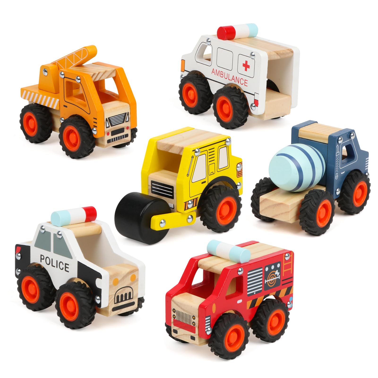 DIPALENT wooden ambulance car for toddlers enhances imaginative play and fine motor skills.