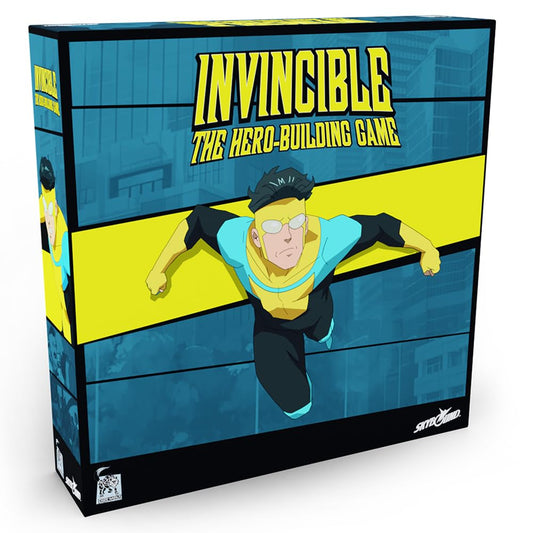 Dire Wolf Invincible box art shows bold hero imagery, eye-catching shelf appeal.