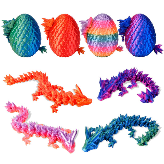 DIRMXRY dragon egg 4pcs set, vibrant display pieces for imaginative play and gifting.