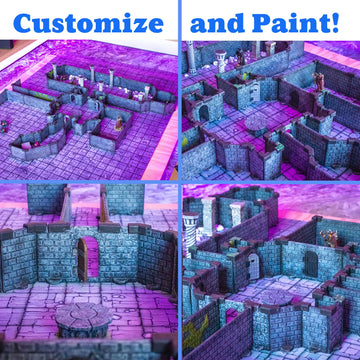 Dirt Cheap Dungeons Rogue Dungeon Set pre-textured pieces ready for painting.