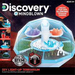 Discovery DIY Geodome crystal formations displayed on pedestals for easy viewing.