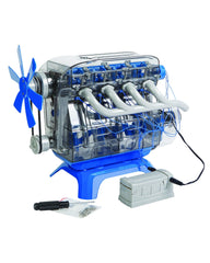 Discovery Kids MindBlown kit assembled components show pistons and valves in action for practical learning