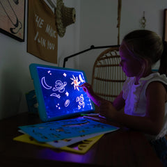 Discovery Neon Glow Drawing Easel five light modes for varied effects