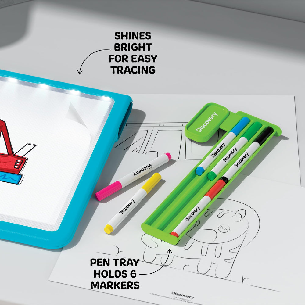 Discovery washable markers 6 in vibrant colors for tracing and art.