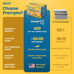 Discussables 400 cards compact travel case highlighting portability.