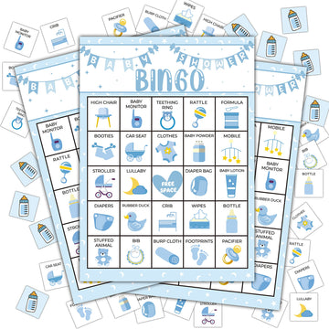 Disfuco Baby Shower Bingo cards 24-pack with clear, readable printing.