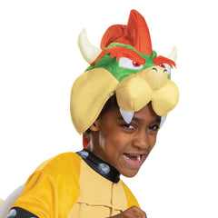 Disguise Bowser detachable hood with horns provides iconic villain silhouette.