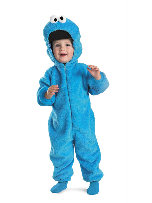 Disguise Cookie Monster DLX plush hood for cozy, imaginative play.