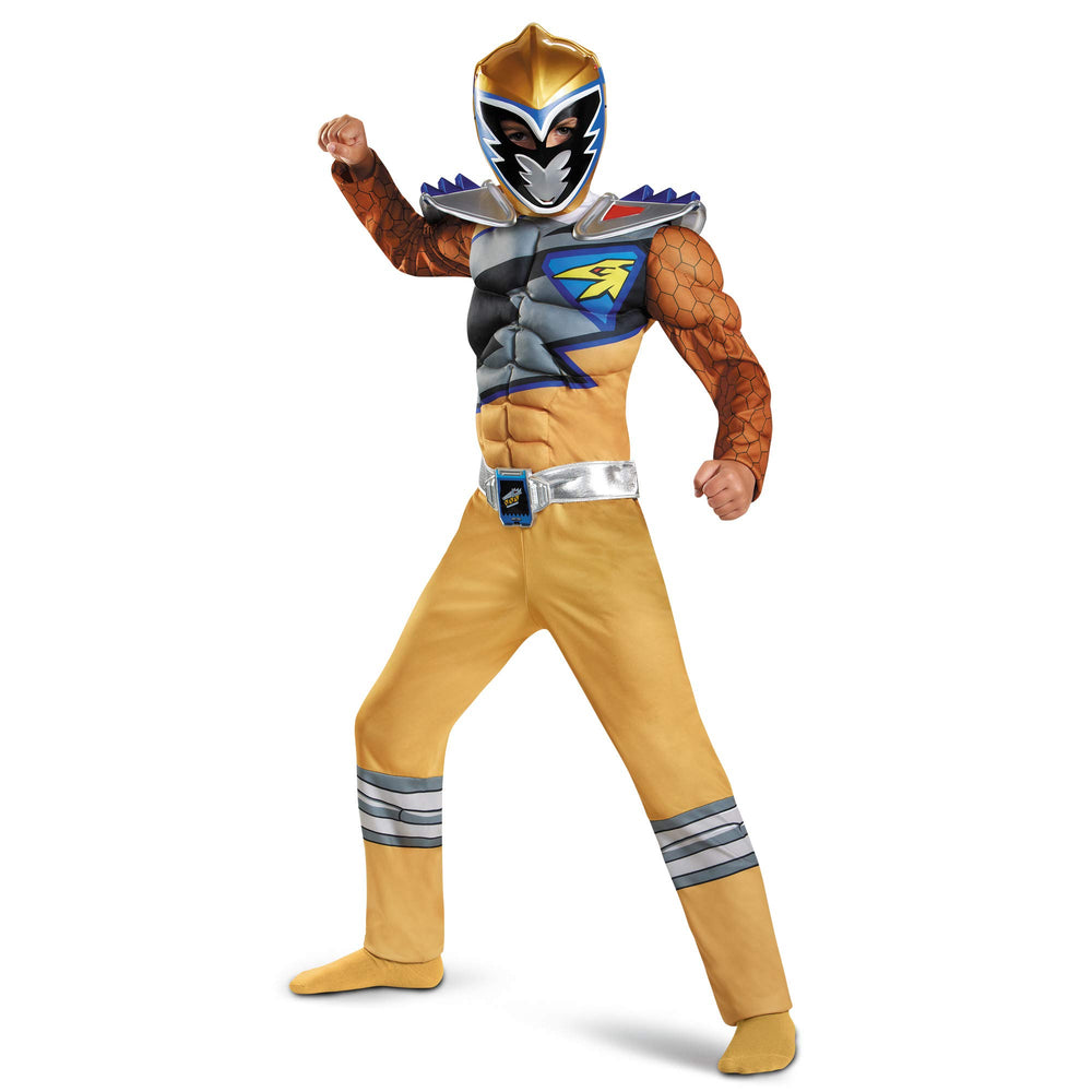 Disguise Gold Power Rangers Dino Charge jumpsuit front view for heroic playtime